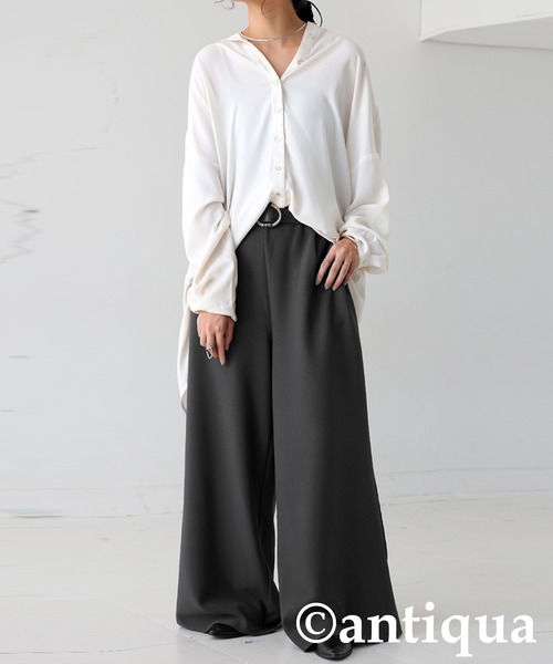 antiqua(アンティカ)の「裏起毛 ジョーゼット ワイドパンツ(その他パンツ・レディース・グレー/ホワイト系その他/ブラック/ウッド/ベージュ/ブラウン系その他・ONESIZE)」の20枚目の写真