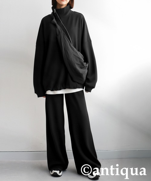 antiqua(アンティカ)の「裏起毛 ジョーゼット ワイドパンツ(その他パンツ・レディース・グレー/ホワイト系その他/ブラック/ウッド/ベージュ/ブラウン系その他・ONESIZE)」の12枚目の写真