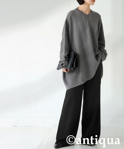 antiqua(アンティカ)の「裏起毛 ジョーゼット ワイドパンツ(その他パンツ・レディース・グレー/ホワイト系その他/ブラック/ウッド/ベージュ/ブラウン系その他・ONESIZE)」の15枚目の写真