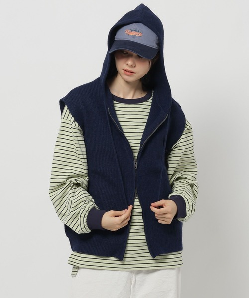 セール】ZIPニットフーディベスト（ニット/セーター）｜niko and