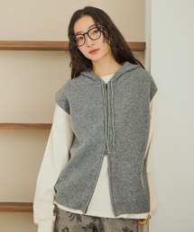 niko and... | ZIPニットフーディベスト(ニット/セーター)