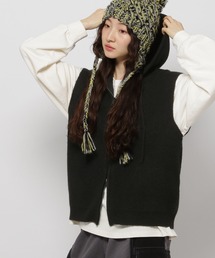 niko and... | ZIPニットフーディベスト(ニット/セーター)