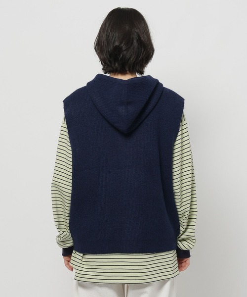 ZIPニットフーディベスト（ニット/セーター）｜niko and