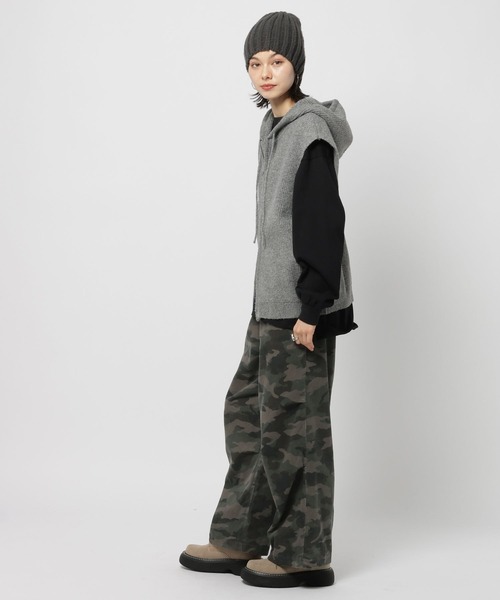 niko and（ニコアンド）の「ZIPニットフーディベスト（ニット