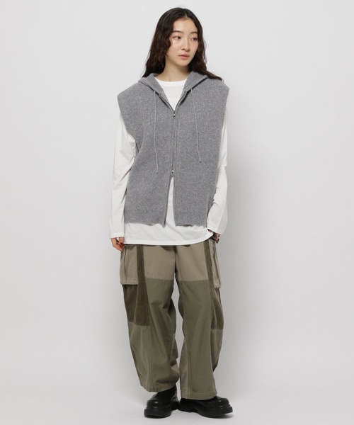 niko and（ニコアンド）の「ZIPニットフーディベスト（ニット