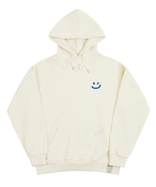 GRAVER（グレーバー）の「[UNISEX]スモールドローイングスマイルホワイトクリップフードティー_クリーム（パーカー・レディース・アイボリー・SMALL/MEDIUM/LARGE/X-LARGE）」の7枚目の写真