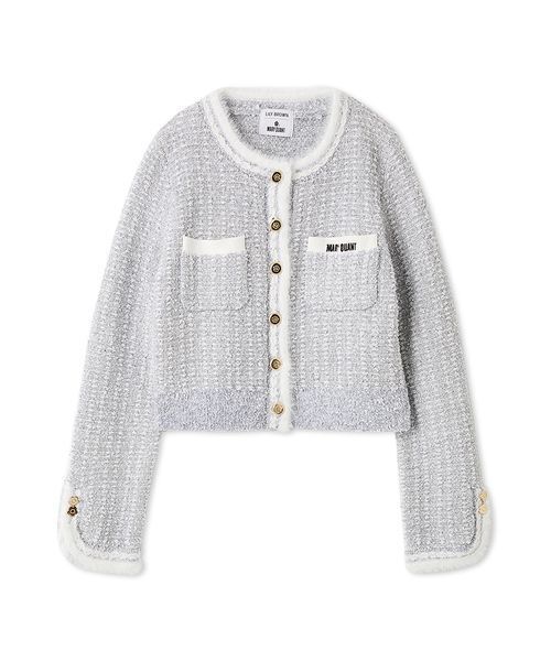 LILY BROWN×MARY QUANT】ツイードニットジャケット（ノーカラー