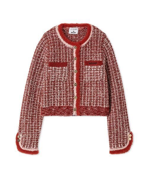 LILY BROWN×MARY QUANT】ツイードニットジャケット（ノーカラー