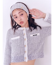 LILY BROWN | 【LILY BROWN×MARY QUANT】ツイードニットジャケット(ノーカラージャケット)