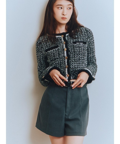 LILY BROWN（リリーブラウン）の「【LILY BROWN×MARY QUANT】ツイードニットジャケット（ノーカラージャケット・レディース・ホワイト/ブラック/レッド・F）」の10枚目の写真