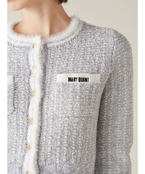 LILY BROWN（リリーブラウン）の「【LILY BROWN×MARY QUANT】ツイードニットジャケット（ノーカラージャケット・レディース・ホワイト/ブラック/レッド・F）」の14枚目の写真