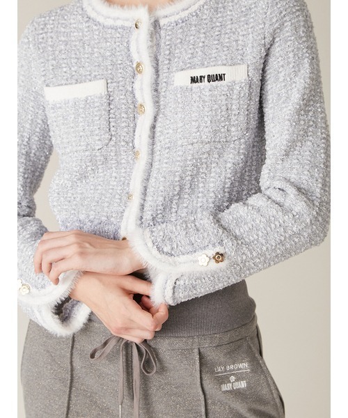 LILY BROWN（リリーブラウン）の「【LILY BROWN×MARY QUANT】ツイードニットジャケット（ノーカラージャケット・レディース・ホワイト/ブラック/レッド・F）」の15枚目の写真