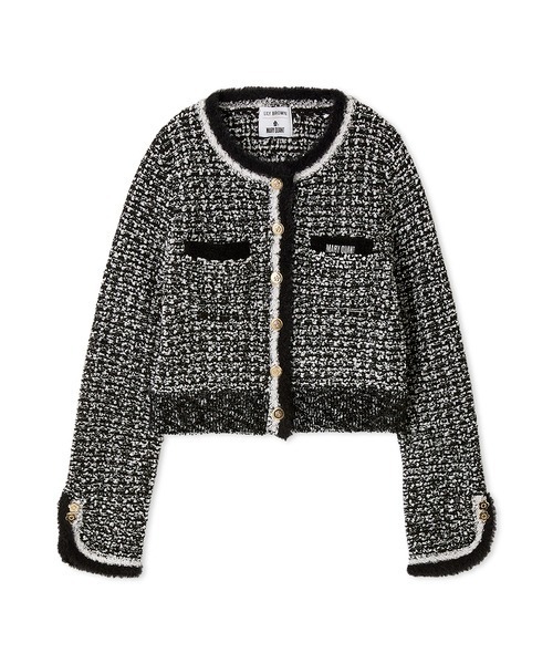 LILY BROWN×MARY QUANT】ツイードニットジャケット（ノーカラー
