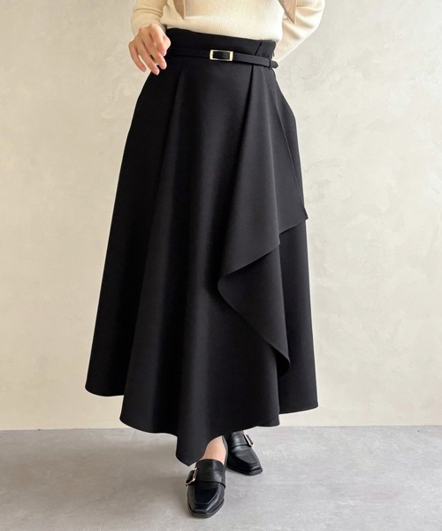 31 Sons de mode（トランテアン　ソン　ドゥ　モード）の「2025秋冬新作 ベルト付きアシメフレアスカート（スカート・レディース・ブルー/ブラック/アイボリー・S/M）」の10枚目の写真