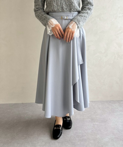 31 Sons de mode（トランテアン　ソン　ドゥ　モード）の「2025秋冬新作 ベルト付きアシメフレアスカート（スカート・レディース・ブルー/ブラック/アイボリー・S/M）」の11枚目の写真