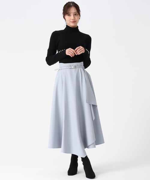 31 Sons de mode（トランテアン　ソン　ドゥ　モード）の「2025秋冬新作 ベルト付きアシメフレアスカート（スカート・レディース・ブルー/ブラック/アイボリー・S/M）」の8枚目の写真