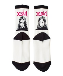 X-girl | FACE JACQUARD RIBBED SOCKS(ソックス/靴下)