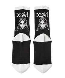 FACE JACQUARD RIBBED SOCKS