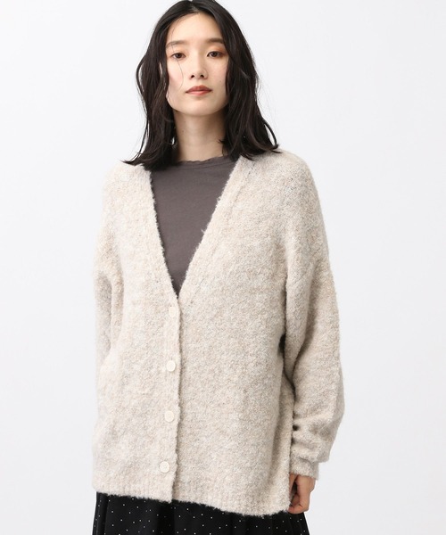 studio CLIP（スタディオクリップ）の「《natural by clip》ウールミックスブークレカーディガン（カーディガン/ボレロ・レディース・ブラウン/チャコール/ブルー/アイボリー・FREE）」の3枚目の写真