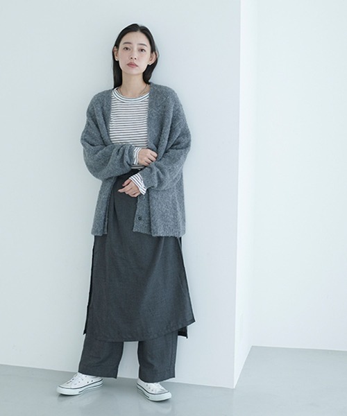 studio CLIP（スタディオクリップ）の「《natural by clip》ウールミックスブークレカーディガン（カーディガン/ボレロ・レディース・ブラウン/チャコール/ブルー/アイボリー・FREE）」の5枚目の写真