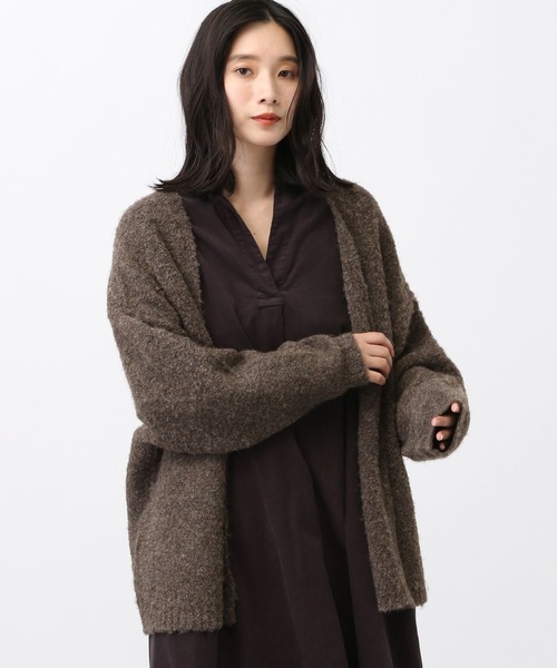 studio CLIP（スタディオクリップ）の「《natural by clip》ウールミックスブークレカーディガン（カーディガン/ボレロ・レディース・ブラウン/チャコール/ブルー/アイボリー・FREE）」の10枚目の写真