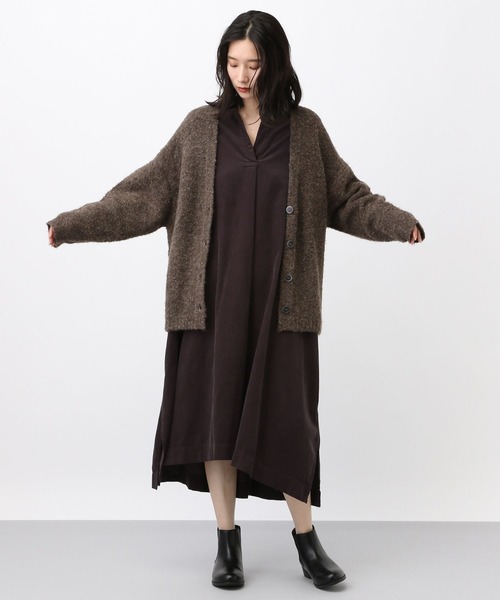 studio CLIP（スタディオクリップ）の「《natural by clip》ウールミックスブークレカーディガン（カーディガン/ボレロ・レディース・ブラウン/チャコール/ブルー/アイボリー・FREE）」の12枚目の写真