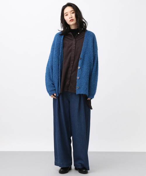 studio CLIP（スタディオクリップ）の「《natural by clip》ウールミックスブークレカーディガン（カーディガン/ボレロ・レディース・ブラウン/チャコール/ブルー/アイボリー・FREE）」の20枚目の写真