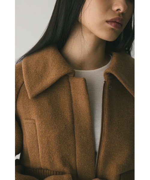 STYLEMIXER（スタイルミキサー）の「ワイドリブショートコート（ダウンジャケット/コート・レディース・ライトベージュ/キャメル・FREE）」の17枚目の写真