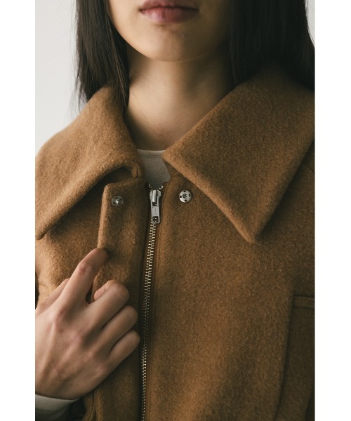 STYLEMIXER（スタイルミキサー）の「ワイドリブショートコート（ダウンジャケット/コート・レディース・ライトベージュ/キャメル・FREE）」の18枚目の写真