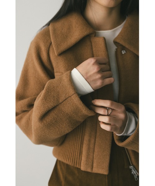 セール】ワイドリブショートコート（ダウンジャケット/コート