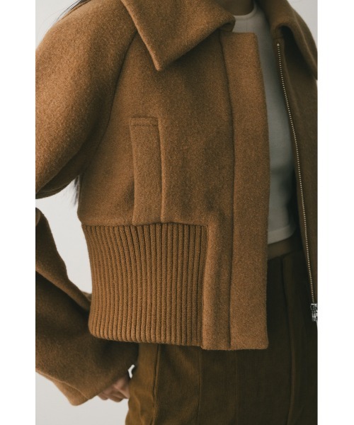 STYLEMIXER（スタイルミキサー）の「ワイドリブショートコート（ダウンジャケット/コート・レディース・ライトベージュ/キャメル・FREE）」の21枚目の写真