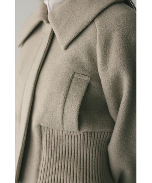 STYLEMIXER（スタイルミキサー）の「ワイドリブショートコート（ダウンジャケット/コート・レディース・ライトベージュ/キャメル・FREE）」の7枚目の写真