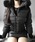me+em select�i�~�[���Z���N�g�j�́u�����y �Qcolor �z�E�G�X�g�}�[�N�t�@�[�t�[�h���f�B�t�F�C�N�_�E���W���P�b�g �^ waist mark fur hooded lady fake down jacket�i�_�E���W���P�b�g/�R�[�g�j�v�b�u���b�N