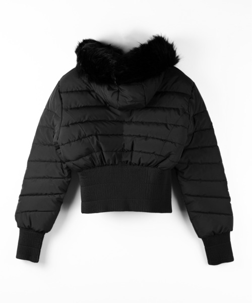 me+em select(ミームセレクト)の「※※【 2color 】ウエストマークファーフードレディフェイクダウンジャケット / waist mark fur hooded lady fake down jacket(ダウンジャケット/コート・レディース・ベージュ/ブラック・FREE)」の12枚目の写真