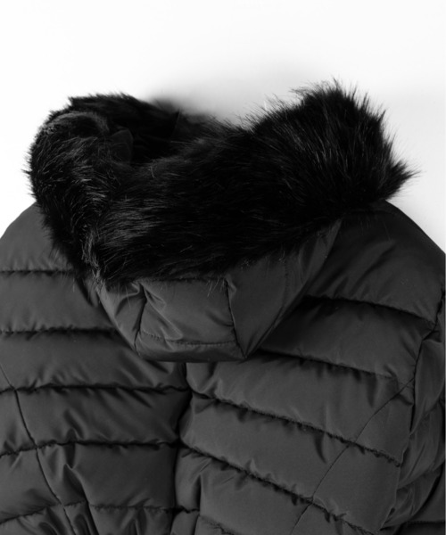 me+em select(ミームセレクト)の「※※【 2color 】ウエストマークファーフードレディフェイクダウンジャケット / waist mark fur hooded lady fake down jacket(ダウンジャケット/コート・レディース・ベージュ/ブラック・FREE)」の13枚目の写真