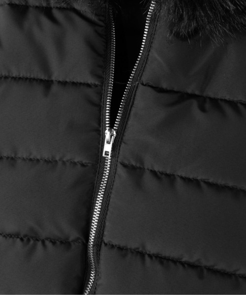 me+em select(ミームセレクト)の「※※【 2color 】ウエストマークファーフードレディフェイクダウンジャケット / waist mark fur hooded lady fake down jacket(ダウンジャケット/コート・レディース・ベージュ/ブラック・FREE)」の14枚目の写真