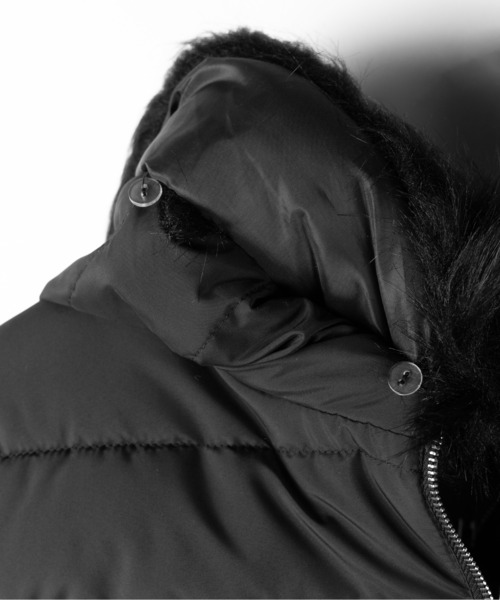 2color 】ウエストマークファーフードレディフェイクダウンジャケット