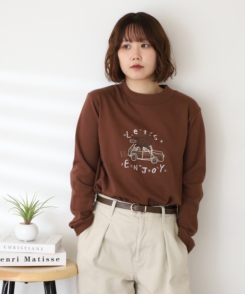Emago（イマゴ）の「EMAGO ENJOY刺繍ﾛﾝｸﾞｽﾘｰﾌﾞ（Tシャツ/カットソー・レディース・アイボリー/ブラック/ブラウン・FREE）」の22枚目の写真