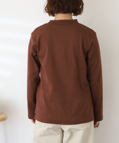 Emago（イマゴ）の「EMAGO ENJOY刺繍ﾛﾝｸﾞｽﾘｰﾌﾞ（Tシャツ/カットソー・レディース・アイボリー/ブラック/ブラウン・FREE）」の7枚目の写真
