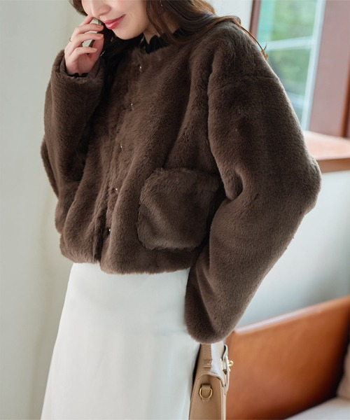 VERDE PIÙ ヴェルデ ピュウ イタリア製 エコファーコート XL相当 b KOBE LETTUCE（コウベレタス）の「ボリューミーエコファーコート（ノー