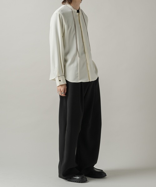 CASPER JOHN（キャスパージョン）の「String tie band collar shirts/ストリングタイバンドカラーシャツ（シャツ/ブラウス・メンズ・ホワイト/チャコールグレー・MEDIUM/LARGE/SMALL/X-SMALL）」の14枚目の写真