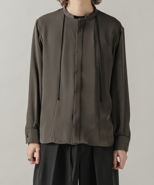 CASPER JOHN（キャスパージョン）の「String tie band collar shirts/ストリングタイバンドカラーシャツ（シャツ/ブラウス・メンズ・ホワイト/チャコールグレー・MEDIUM/LARGE/SMALL/X-SMALL）」の18枚目の写真