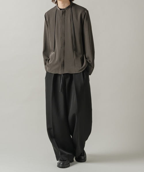 CASPER JOHN（キャスパージョン）の「String tie band collar shirts/ストリングタイバンドカラーシャツ（シャツ/ブラウス・メンズ・ホワイト/チャコールグレー・MEDIUM/LARGE/SMALL/X-SMALL）」の21枚目の写真