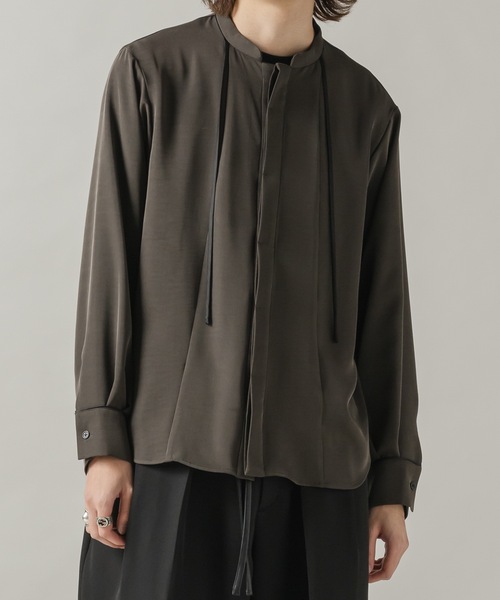 CASPER JOHN（キャスパージョン）の「String tie band collar shirts/ストリングタイバンドカラーシャツ（シャツ/ブラウス・メンズ・ホワイト/チャコールグレー・MEDIUM/LARGE/SMALL/X-SMALL）」の17枚目の写真