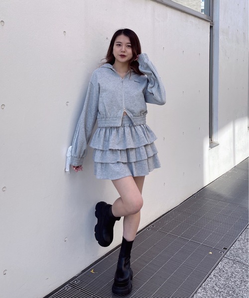 one way（ワンウェイ）の「レースラインパーカー（その他アウター・レディース・グレー/チャコールグレー/ホワイト・FREE）」の10枚目の写真