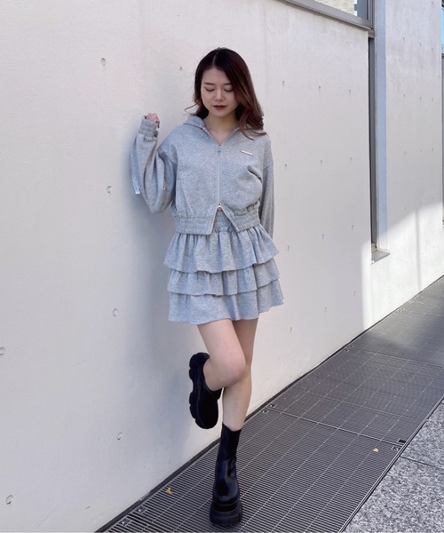 one way（ワンウェイ）の「レースラインパーカー（その他アウター・レディース・グレー/チャコールグレー/ホワイト・FREE）」の11枚目の写真