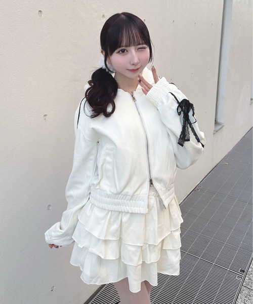 one way（ワンウェイ）の「レースラインパーカー（その他アウター・レディース・グレー/チャコールグレー/ホワイト・FREE）」の13枚目の写真