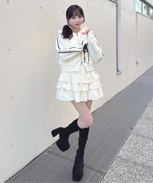 one way（ワンウェイ）の「レースラインパーカー（その他アウター・レディース・グレー/チャコールグレー/ホワイト・FREE）」の16枚目の写真