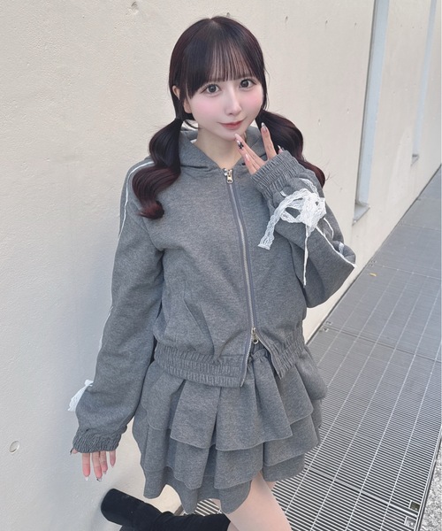 one way（ワンウェイ）の「レースラインパーカー（その他アウター・レディース・グレー/チャコールグレー/ホワイト・FREE）」の19枚目の写真