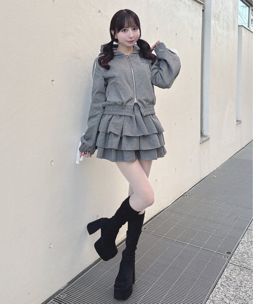 one way（ワンウェイ）の「レースラインパーカー（その他アウター・レディース・グレー/チャコールグレー/ホワイト・FREE）」の21枚目の写真